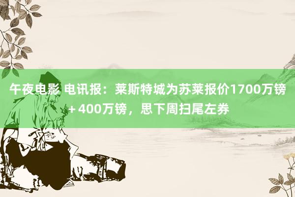 午夜电影 电讯报：莱斯特城为苏莱报价1700万镑＋400万镑，思下周扫尾左券