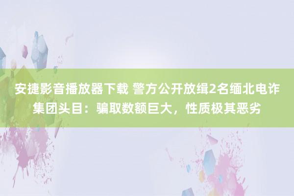 安捷影音播放器下载 警方公开放缉2名缅北电诈集团头目：骗取数额巨大，性质极其恶劣