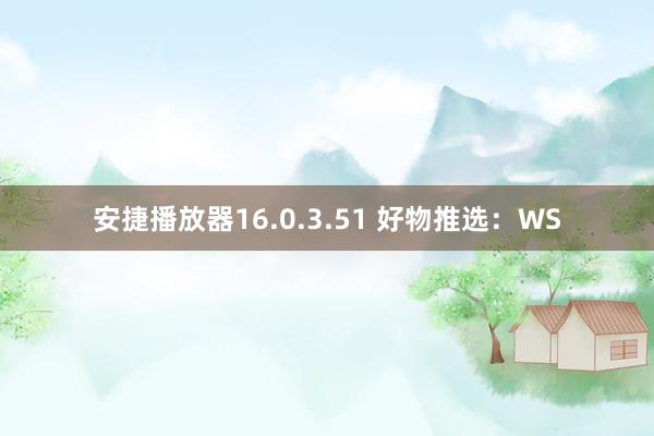 安捷播放器16.0.3.51 好物推选：WS