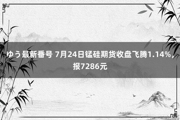 ゆう最新番号 7月24日锰硅期货收盘飞腾1.14%，报7286元