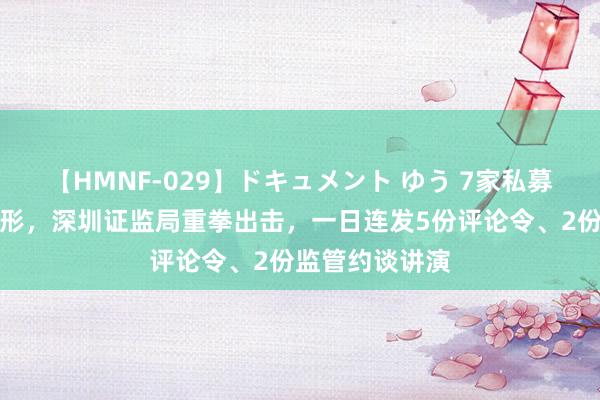 【HMNF-029】ドキュメント ゆう 7家私募存多种违纪情形，深圳证监局重拳出击，一日连发5份评论令、2份监管约谈讲演