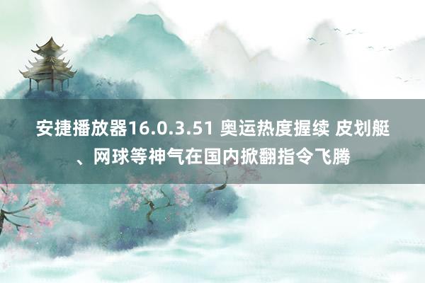 安捷播放器16.0.3.51 奥运热度握续 皮划艇、网球等神气在国内掀翻指令飞腾