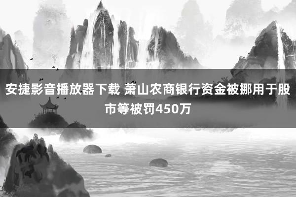 安捷影音播放器下载 萧山农商银行资金被挪用于股市等被罚450万