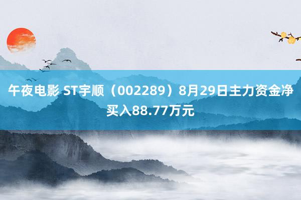 午夜电影 ST宇顺（002289）8月29日主力资金净买入88.77万元