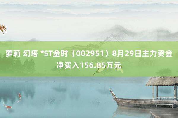 萝莉 幻塔 *ST金时（002951）8月29日主力资金净买入156.85万元