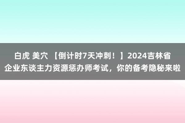 白虎 美穴 【倒计时7天冲刺！】2024吉林省企业东谈主力资源惩办师考试，你的备考隐秘来啦